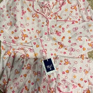 Roller Rabbit x Target sealife monkey Pink long sleeve pants PJ set Size M, new